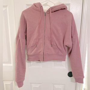 Aeropostale mauve heavy sherpa zip up